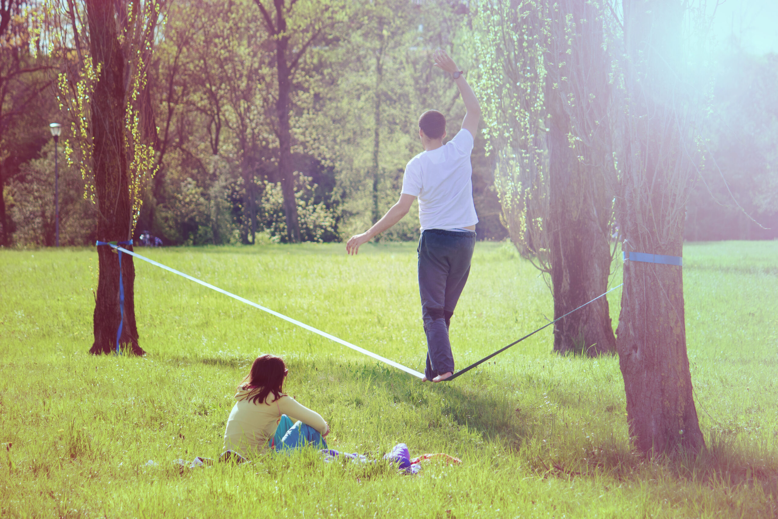 What muscles does slacklining work?